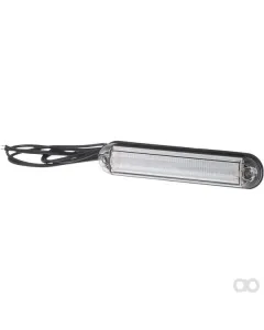 Kramp - LA103160 - Begrenzungsleuchte LED, 0,3/1,3W, Rechteckig, 12-24V, Weiß, 133,8x26,8x14,4mm, 6 LEDs Kramp