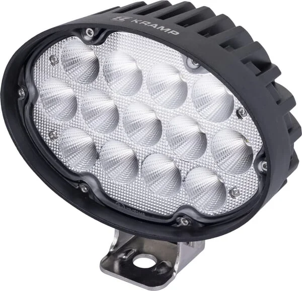 Kramp - LA10432SP - Arbeitsleuchte LED, 65W, 5880lm, Oval, 10/30V, 166x148x95mm, Deutsch-Stecker, Gerichteter Strahl, 13 LEDs