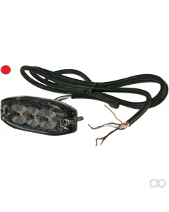 Kramp - LA20073R - Blinkende Warnleuchte LED, Rechteckig, 10/30V, Rot, 82x30x9mm, 3 LED