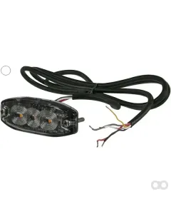 Kramp - LA20073W - Blinkende Warnleuchte LED, Rechteckig, 10/30V, Weiss, 82x30x9mm, 3 LED