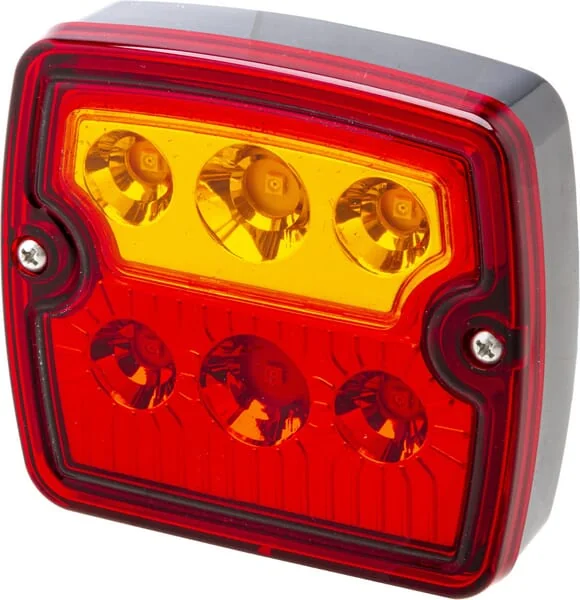 Kramp - LA40061 - Rückleuchte LED, Quadratisch, 12/24V, Rot/Orange, 105,4x29,5x97,4 mm, 6 LEDs