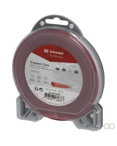 Kramp - NL2015SKR - Schneidfaden Für Trimmer Diameter 2 mm 15 m Mit Quadratischem Profil, Rot, Kramp