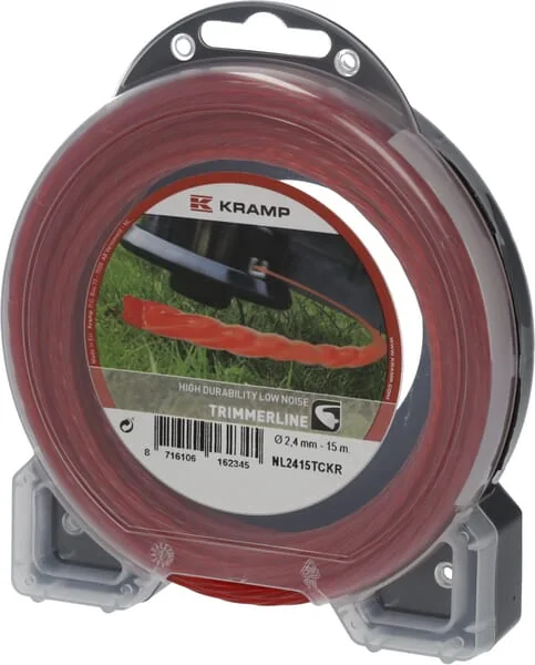 Kramp - NL2415TCKR - Schneidfaden Für Trimmer Diameter 2,4 mm 15 m Gewickelt, Für Leisen Betrieb, Rot, Kramp