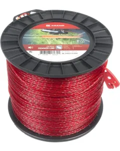 Kramp - NL24437TCKR - Schneidfaden Für Trimmer Diameter 2,4 mm 437 m Gewickelt, Für Leisen Betrieb, Rot, Kramp