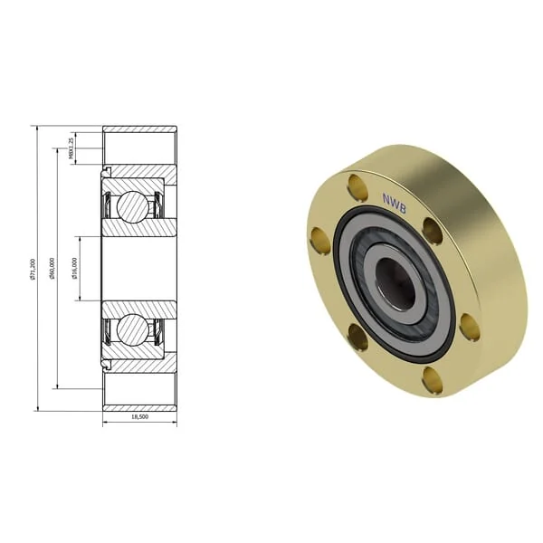Kramp - NWB20880 - Kugellager 16x71.2x18.5 mm Kramp