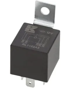 Kramp - RL1122A3 - Mini-Relais 12V, Doppelter Schliesser, 2x20A, Mit Halter