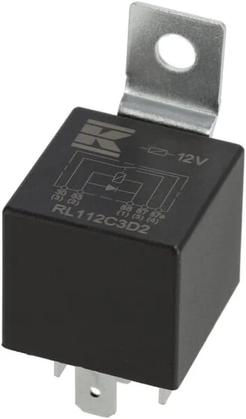 Kramp - RL112C3D2 - Mini-Relais 12V, Wechsler, 30A/40A, Diode, Mit Halter