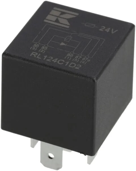 Kramp - RL124C1D2 - Mini-Relais 24V, Umschaltkontakt, 30A/40A, Diode, Ohne Halter