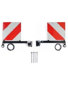 Kramp - V304LEDKR - Satz Ueberbreit-Warnschild Schnellwechsel-Teleskoptraeger Ausziehbar Markierungsleuchte 12/24V (Aspoeck-Stecker) – Vorne