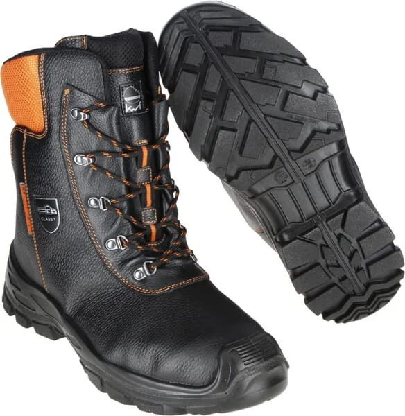Lupriflex - 361648 - Kettensaegenstiefel Groesse 48/UK 13, Schwarz/Orange, Eco Hunter Basic