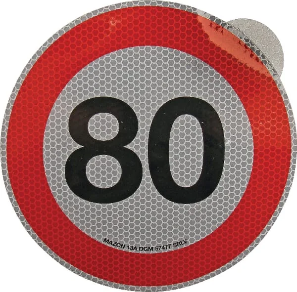 Mazon - WB7980IT - Aufkleber Mit Geschwindigkeitsbegrenzungsschild: 80 Km/h Mazon