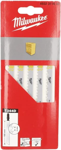 Milwaukee - 4932311633 - Saebelsaegeblatt Holz 105x4mm 5 Stueck