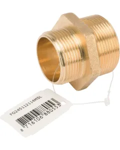 Mz - FG245112114MSL - Nippel 2xbu 1 1/2" x 1 1/4", Fittings, Messingfittings, Gewindefittings
