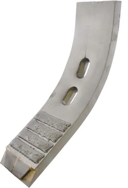 Non Branded - CP704CN - Kultivatorspitze 382x100x20mm, Gehaertet, Gebogen, 2 Loecher