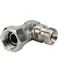 Non Branded - MF9008KSS - 90°-Bogenadapter Stecker/Buchse 1/2" BSP Edelstahl