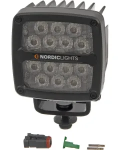 Nordic Lights - 984701B - Arbeitsleuchte LED, 50W, 7000lm, Quadratisch, 12/24V, Weiss, Aufschraubbar, Deutsch 2-Polig, Flood, 14 LEDs, Scorpius Pro 445 Nordic Lights
