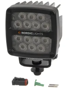 Nordic Lights - 984702B - Arbeitsleuchte LED, 50W, 7000lm, Quadratisch, 12/24V, Weiss, Aufschraubbar, Deutsch 2-Polig, Weitstrahler, 14 LEDs, Scorpius Pro 445 Nordic Lights
