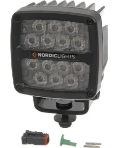 Nordic Lights - 984703B - Arbeitsleuchte LED, 50W, 7000lm, Quadratisch, 12/24V, Weiss, Aufschraubbar, Deutsch 2-Polig, Asymmetrischer Weitstrahler, 14 LEDs, Scorpius Pro 445 Nordic Lights