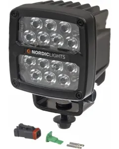 Nordic Lights - 984704B - Arbeitsleuchte LED, 50W, 7000lm, Quadratisch, 12/24V, Transparent, Aufschraubbar, Deutsch 2-Polig, Spot-Strahl, 14 LEDs, Scorpius Pro 445 Nordic Lights