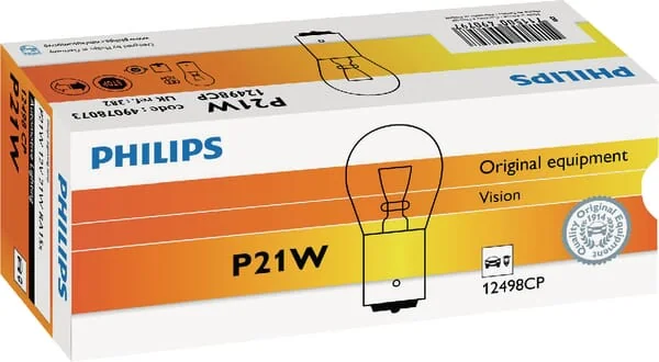 Philips - GL12498 - Glühlampe Mit Glühfaden P21W 12V 21W BA15S Weiß Philips