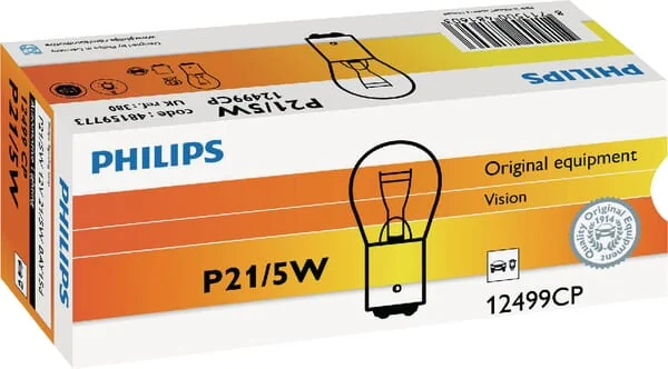 Philips - GL12499 - Glühlampe Konventionelle Kugel P21/5W 12V 21W/5W BAY15D Weiß Philips