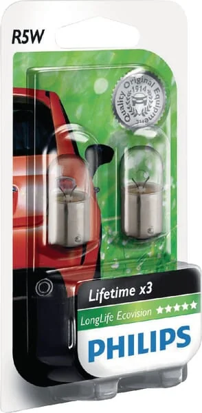 Philips - GL12821LLECOB2 - Glühlampe Konventionelle Röhre R5W 12V 5W BA15S Weiß Philips