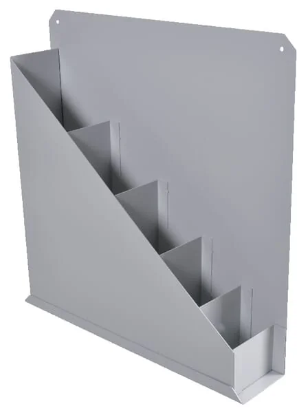 Povag - WE2193838LG - Aufbewahrungsbox 380x385x80mm, Grauer Kunststoff, 5 Faecher, Metalin