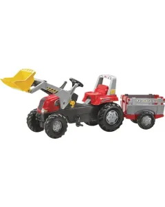 Rolly Toys - R811397 - Trettertraktor Mit Frontlader Und Anhänger Rot Ab 3 Jahren Rollyjunior