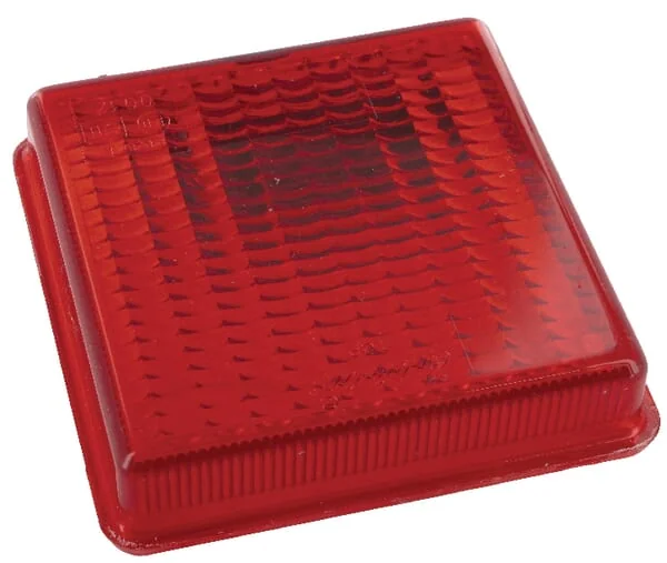 Rubbolite - TOR2660 - Leuchtenglas Rot Quadratisch 103x103x22mm Links/Rechts/Hinten