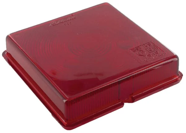Rubbolite - TOR2662 - Leuchtenglas Rot Quadratisch Links/Rechts/Hinten