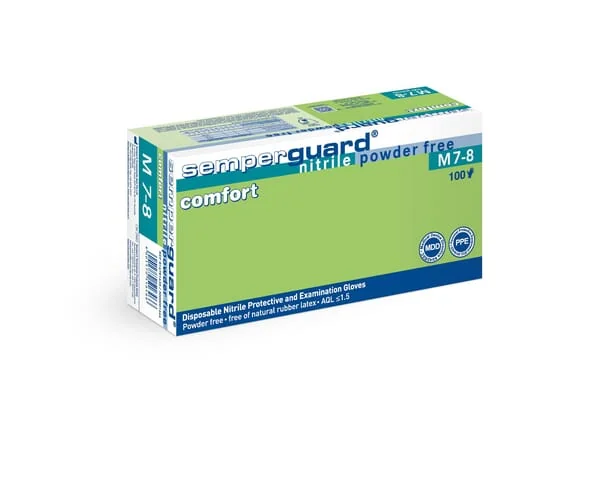 Semperguard - 3000004106 - Blaue Einweghandschuhe Aus Nitrilkautschuk, 24 Cm Lang, Groesse 7/S Comfort