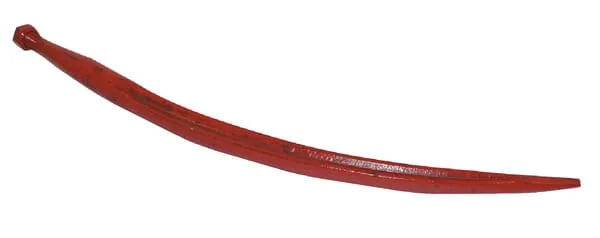 SHW - FT1180 - Ladeschaufelzinke, Gebogen, Doppel-T-Profil 36x760mm, Spitzzinke Mit M22x1,5mm-Mutter, Rot