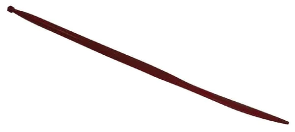 SHW - FT13 - Ladeschaufelzinke, Gerade, Vierkantprofil 36x1250mm, Flachzinke Mit M22x1,5mm-Mutter, Rot