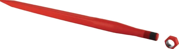 SHW - FT35 - Laderzinke, Gerade, Quadratischer Querschnitt 44x820mm, Spitze Mit M30x2mm Mutter, Rot