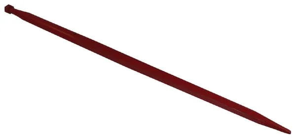 SHW - FT39 - Laderzinke, Gerade, Quadratischer Querschnitt 44x1250mm, Spitze Mit M28x1.5mm Mutter, Rot