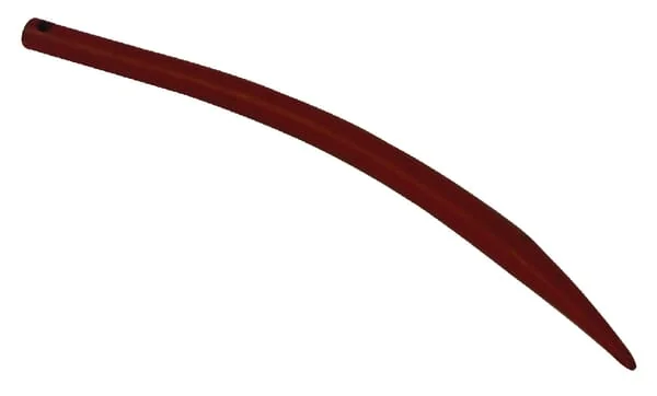 SHW - FT41 - Laderzinke, Gebogen, Runder Querschnitt 28x600mm, Spitze Mit Diameter 12,5 Splint, Rot