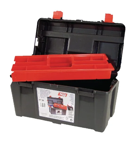 Tayg - 130007TAY - Werkzeugkasten 235x445x230mm, Schwarz/Rot Polypropylen, 2 Faecher, 30 Von Tayg
