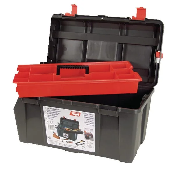 Tayg - 132001TAY - Werkzeugkasten 258x480x255mm, Schwarz/Rot Polypropylen, 2 Faecher, 32 Von Tayg