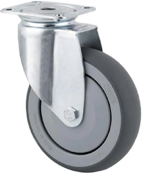 Tente - 2470PJP075P40 - Lenkrolle Gummi: Diameter 75x25mm, Flanschplatte: 60x60mm Belastung: 75kg