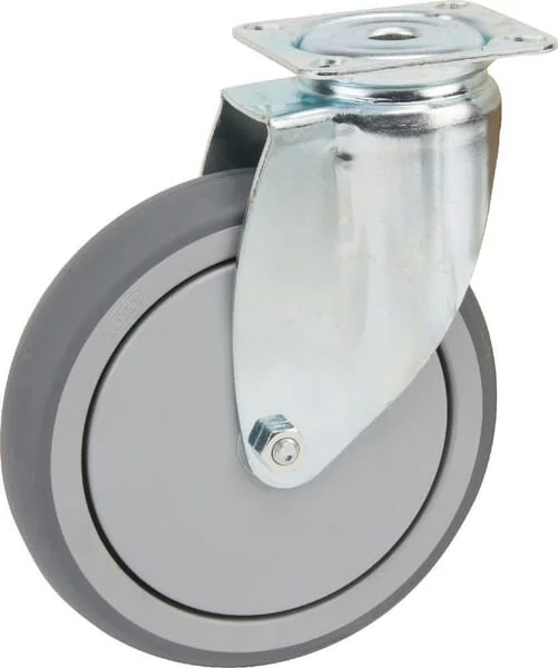 Tente - 2470PJP125P50 - Lenkrolle Gummi: Diameter 125x32mm, Flanschplatte: 77x67mm Belastung: 100kg
