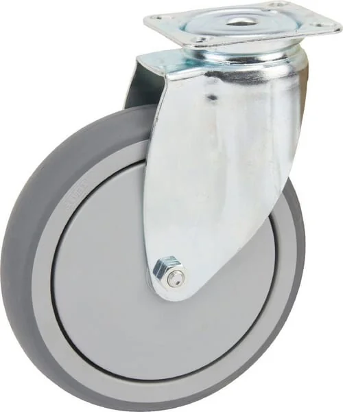 Tente - 2470PJP150P50 - Lenkrolle Gummi: Diameter 150x32mm, Flanschplatte: 77x67mm Belastung: 100kg