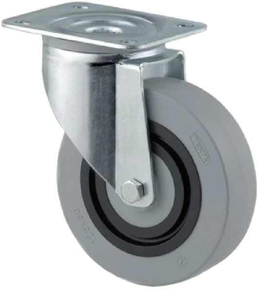 Tente - 3470HUR125P62 - Lenkrollen mit grauem Polyamid-Laufbelag und Gummikern