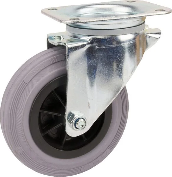 Tente - 3470PIR160P63 - Lenkrolle, Gummilaufrad: Diameter 160x40mm, Plattenbefestigung: 137x105mm Belastung: 135kg, Tente