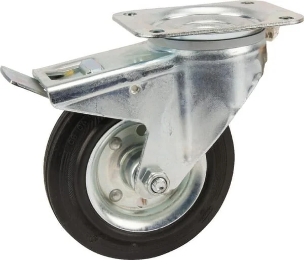 Tente - 3477DVR160P63 - Lenkrollen mit schwarzem Gummireifen