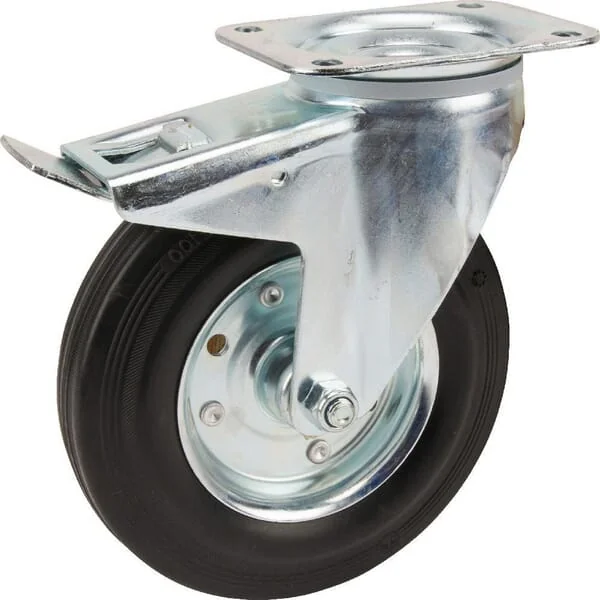 Tente - 3477DVR200P63 - Lenkrollen mit schwarzem Gummireifen