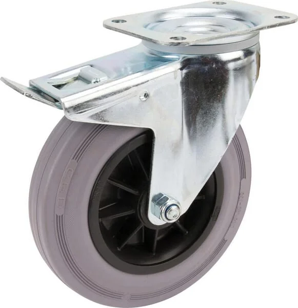 Tente - 3477PIR200P63 - Lenkrollen mit schwarzem Gummireifen
