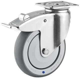 Tente - 7477PJC075P40 - Lenkrolle Gummi Totalstopp Edelstahl