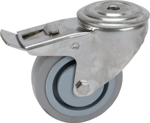 Tente - 8477UFC100P3013 - Lenkrolle, Laufrad: Diameter 100x34mm, Mit Bremse, Edelstahl-Einlochbefestigung Tragkraft: 150kg, Tente