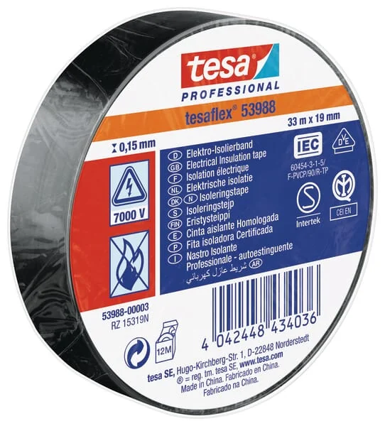 TESA - T539880000300 - Isolierband Schwarz 33m x 19mm TESAflex®
