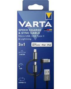VARTA - VT57937 - Kabel Micro USB, USB Typ C, Lightning